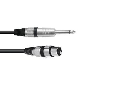 Omnitronic 3022516L XLR Adapterkabel [1x XLR-bus 3-polig - 1x Jackplug male 6,3 mm (mono)] 0.90 m Zwart