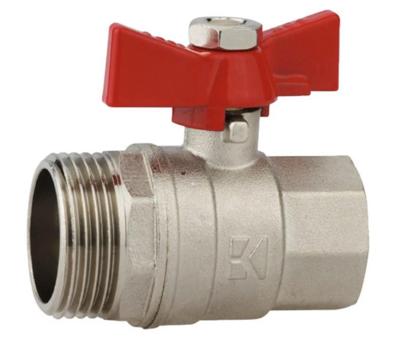 Kirchhoff Kogelkraan, vernikkeld, 3/4"ER x 1"ET, met vlindergreep - 988597555