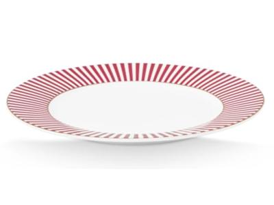 Pip Studio Royal Stripes Gebaksbord Donkerroze 17cm
