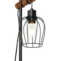 QAZQA Landelijke tafellamp zwart met hout - Stronk - thumbnail