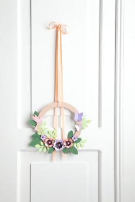 Creatieve set bloemenkrans voor 3 kronen FOLIA beige