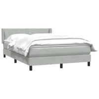 Boxspring met matras fluweel lichtgrijs 160x210 cm - thumbnail