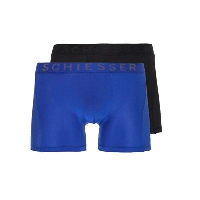 Schiesser 2-pack boxershorts xpress - blauw/zwart