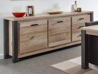 Dressoir TRAMO 2 deuren 3 lades 222 cm oude eik - thumbnail