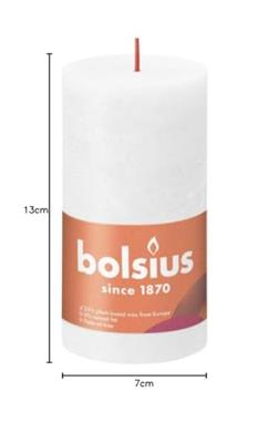 Bolsius stompkaars rustiek shine 6.8x13cm cloudy white