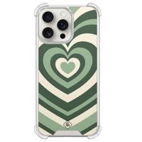iPhone 15 Pro Max shockproof hoesje - Groen hart swirl - thumbnail