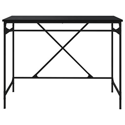Bureau 100x50x75 cm bewerkt hout en ijzer zwart Bureau 100x50x75 cm bewerkt hout en ijzer zwart