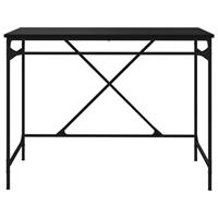Bureau 100x50x75 cm bewerkt hout en ijzer zwart - thumbnail