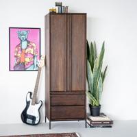 Eleonora Opbergkast 'Jimmy' Mangohout en Metaal, 180 x 60cm, kleur Bruin - thumbnail