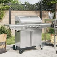 Gasbarbecue met 7 branders roestvrij staal zilverkleurig - thumbnail