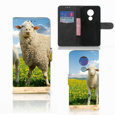 Motorola Moto G7 Power | Telefoonhoesje | Met pasjeshouder | Schaap en Lammetje Motorola Moto G7 Power | Telefoonhoesje | Met pasjeshouder | Schaap en Lammetje