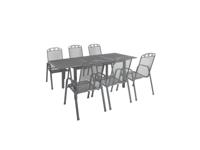 Greemotion Tuinset Toulouse (Uitschuifbare tafel + 6 stapelstoelen, 140-200 x 74 x 90 cm) - thumbnail