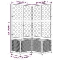 VidaXL Plantenbak met latwerk 80x80x136 cm polypropeen wit - thumbnail