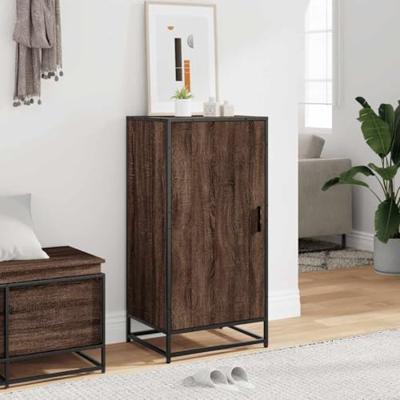 Schoenenrek 48x38x97,5 cm bewerkt hout bruin eikenkleurig