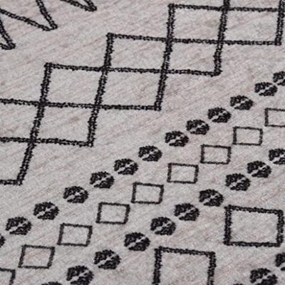 VidaXL Vloerkleed wasbaar anti-slip ø120 cm zwart en wit