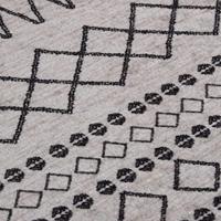 VidaXL Vloerkleed wasbaar anti-slip ø120 cm zwart en wit - thumbnail