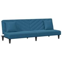 2-delige Loungeset met kussens fluweel blauw - thumbnail