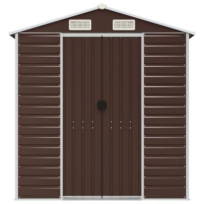Tuinschuur 191x895x198 cm gegalvaniseerd staal bruin