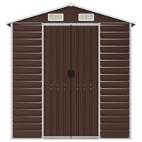 Tuinschuur 191x895x198 cm gegalvaniseerd staal bruin - thumbnail
