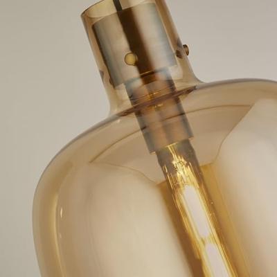 Searchlight Hanglamp GlasBarrel roodkoper met amber glas - 68361AM