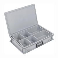 Lockweiler Kunststof koffer | L600xB400xH133 mm PP 1 greep | 6 inzetbakken+schuifsluiting | grijs 24 l | 1 stuk - BL-139224110118-3 BL-139224110118-3 - thumbnail