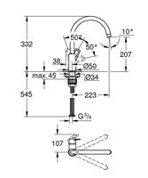 GROHE Eengreeps keukenmengkraan BauLoop 31368001 - thumbnail