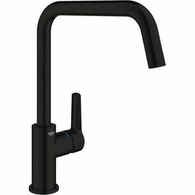 Grohe QuickFix Start verhoogde keukenmengkraan hoekig mat zwart