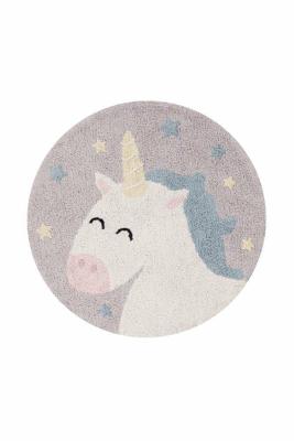 Wasbaar katoenen tapijt Eenhoorn Believe in yourself LORENA CANALS grijs