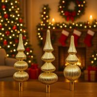 Piek glas L7,2b7,2h31 cm goud a3 Decoris - Decoris - thumbnail