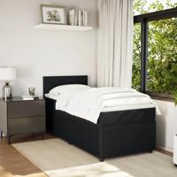 Boxspring met matras fluweel zwart 90x190 cm - thumbnail