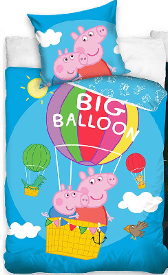 Peppa Pig Dekbedovertrek Big Balloon 140 x 200 cm katoen