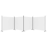 Kamerscherm met 4 panelen 698x180 cm stof wit - thumbnail