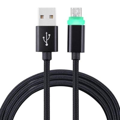 1m Woven Style Micro USB to USB 2.0 Data Sync Cable with LED Indicator Light For Galaxy S6 / S6 Edge / S6 Edge+ / Note 5 Edge HTC Sony (Black)