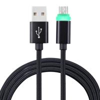 1m Woven Style Micro USB to USB 2.0 Data Sync Cable with LED Indicator Light For Galaxy S6 / S6 Edge / S6 Edge+ / Note 5 Edge HTC Sony (Black) - thumbnail