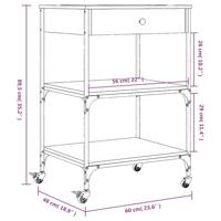 Keukentrolley 60x48x89,5 cm bewerkt hout grijs sonoma eiken - thumbnail