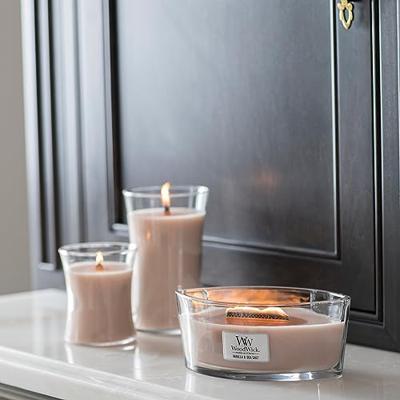 WoodWick Geurkaars Medium Vanilla & Sea Salt - 11 cm / ø 10 cm - Geurkaars in Glas - Houten Lont WoodWick Geurkaars Medium Vanilla & Sea Salt - 11 cm / ø 10 cm - Geurkaars in Glas - Houten Lont