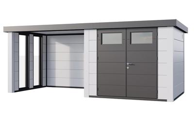 Telluria | Tuinhuis Classico 2724 met Overkapping Lounge Small met Ramen | Links | Wit