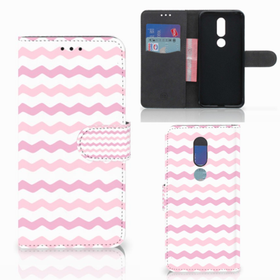 Nokia 7.1 Telefoon Hoesje Waves Roze Nokia 7.1 Telefoon Hoesje Waves Roze