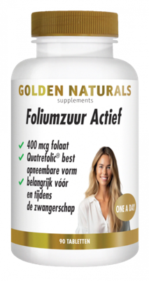 Golden Naturals Foliumzuur Actief Tabletten Golden Naturals Foliumzuur Actief Tabletten