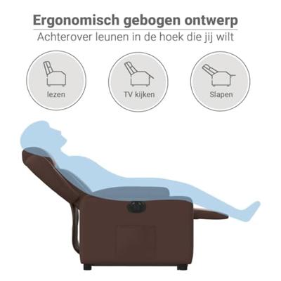 Sta-op-stoel elektrisch kunstleer bruin