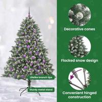 Kunstkerstboom met 300 LED Groen 180 cm PVC en Plastic en Staal - thumbnail