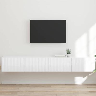 TV Wandkast 2 pcs Glanzend Wit 60 x 31 x 29.5 cm Bewerkt hout TV Wandkast 2 pcs Glanzend Wit 60 x 31 x 29.5 cm Bewerkt hout