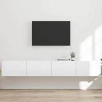 TV Wandkast 2 pcs Glanzend Wit 60 x 31 x 29.5 cm Bewerkt hout - thumbnail