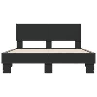 Bedframe bewerkt hout metaal zwart 135x190 cm - thumbnail