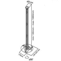 Zilveren plafondbevestiging voor projectoren van 80 mm tot 980 mm - thumbnail