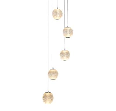 Searchlight 5-lichts hanglampAllure chroom rond - 51481-5CC