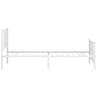 Bedframe met hoofd- en voeteneinde metaal wit 107x203 cm - thumbnail