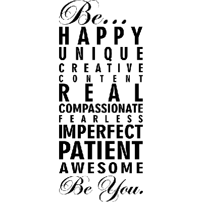 Be happy unique - Muursticker