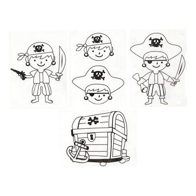 Creativ Company Vellen krimpfolie met motieven piraten, 10st.