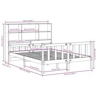 Bed met boekenkast zonder matras massief grenenhout 120x190 cm - thumbnail